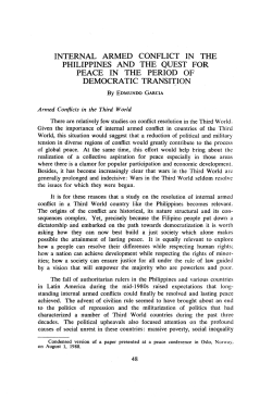 internal armed conflict in the philippines and the quest for peace in