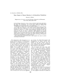 Some Aspects of Natural Selection in