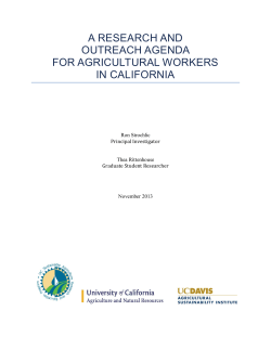 A Research and Outreach Agenda for Agricultural Workers in