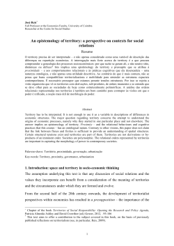 An epistemology of territory