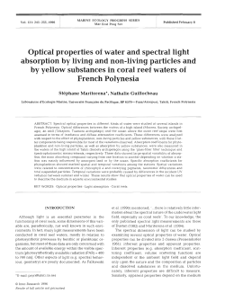 Optical properties of water and spectral light absorption by living and