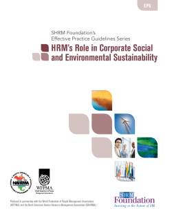 HRM`s Role in Corporate Social and Environmental Sustainability