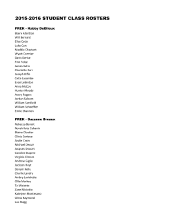 2015-2016 student class rosters - Cathedral