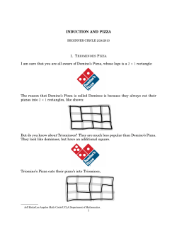 INDUCTION AND PIZZA I am sure that you are all aware of