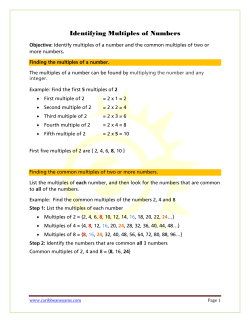 Identifying Multiples of Numbers