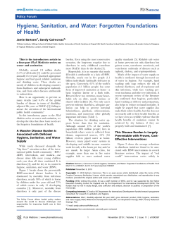 Hygiene, Sanitation, and Water: Forgotten Foundations