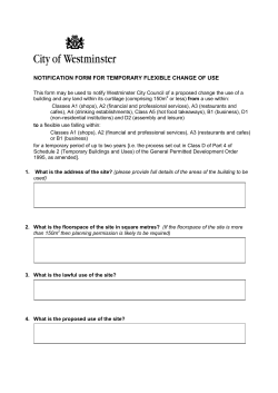 notification form for temporary flexible change of use