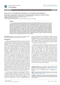 Detection of Glyphosate Residues in Animals and Humans