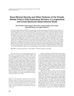 Bone-Mineral Density and Other Features of the Female Athlete