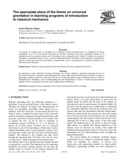 The appropiate place of the theme on universal gravitation in