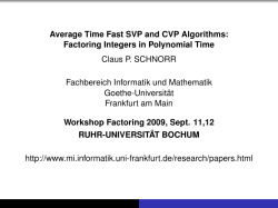 Average Time Fast SVP and CVP Algorithms: Factoring Integers in
