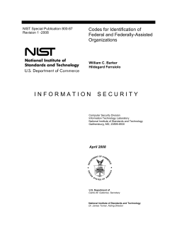 Codes for the Identification of Federal and Federally Assisted