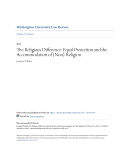The Religious Difference: Equal Protection and the Accommodation