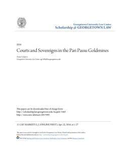 Courts and Sovereigns in the Pari Passu Goldmines