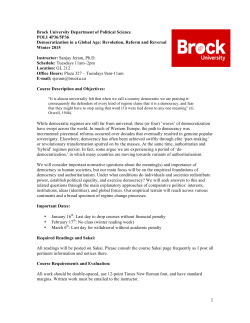 Brock University Department of Political Science POLI 4P36/5P36
