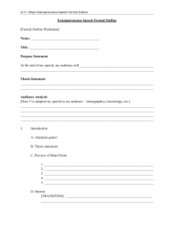 Extemporaneous Speech Formal Outline