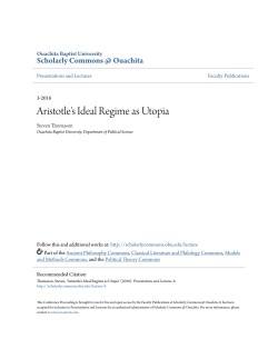 Aristotle`s Ideal Regime as Utopia
