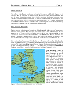 The first ancestor to immigrate to England was Otho Geraldium