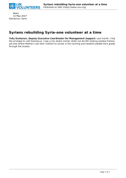 Syrians rebuilding Syria–one volunteer at a time