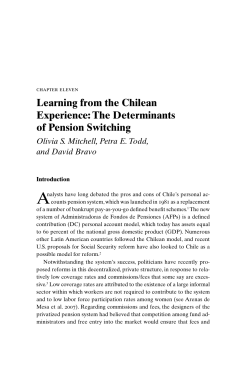 Learning from the Chilean Experience: The Determinants of Pension