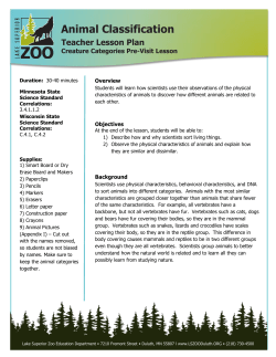 Pre-Visit Lesson - Lake Superior Zoo