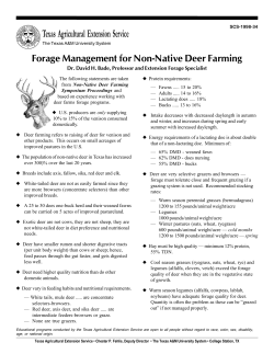Forage Management for Non-Native Deer Farming