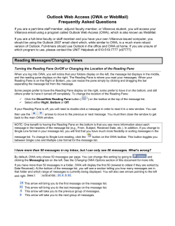 Outlook Web Access (OWA or WebMail) Frequently Asked Questions