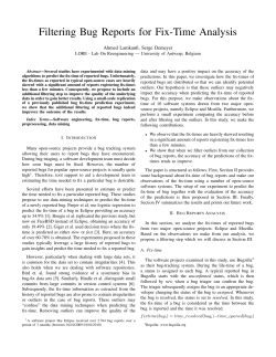 Filtering Bug Reports for Fix-Time Analysis