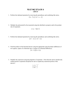 MAT 062 Exam 4 Practice