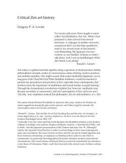 Critical Zen art history - Journal of Art Historiography