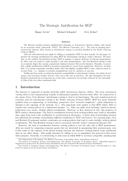 The Strategic Justification for BGP - Leibniz Center For Research in
