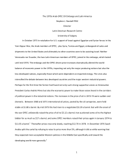 1 The 1970s Arab-OPEC Oil Embargo and Latin America - H-Net
