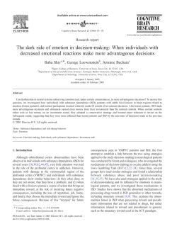 The dark side of emotion in decision-making: When