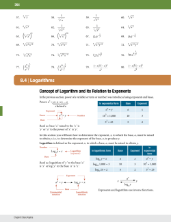 8.4 Logarithms