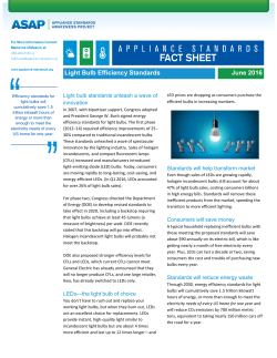 Light Bulb Efficiency Standards June 2016
