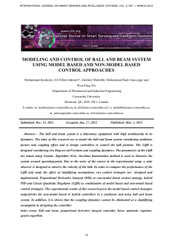 MODELING AND CONTROL OF BALL AND BEAM SYSTEM USING
