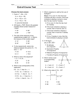 End-of-Course Test - Collins Hill High School