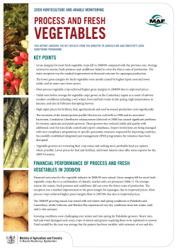 2009 Horticulture and arable monitoring process and fresh