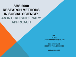 SBS 2000 RESEARCH METHODS IN SOCIAL SCIENCE: AN
