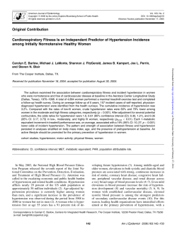 Cardiorespiratory Fitness Is an Independent Predictor of