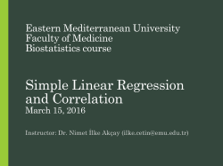 Course 3: Regression and Correlation Analysis