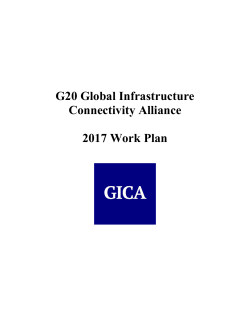 G20 Global Infrastructure Connectivity Alliance 2017 Work Plan