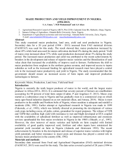 MAIZE PRODUCTION AND YIELD IMPROVEMENT