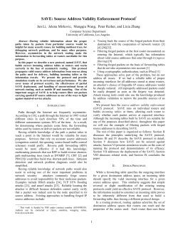 SAVE: Source Address Validity Enforcement Protocol