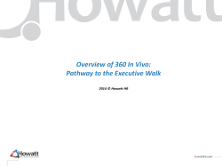 Overview of 360 In Vivo: Pathway to the