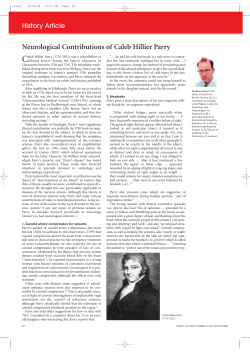 Neurological Contributions of Caleb Hillier Parry