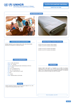 CloTH FoR SANITARY mATERIAl