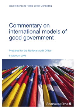 Commentary on international models of good government (pdf