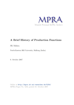A Brief History of Production Functions
