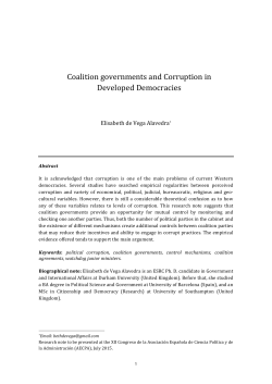 Coalition governments and Corruption in Developed